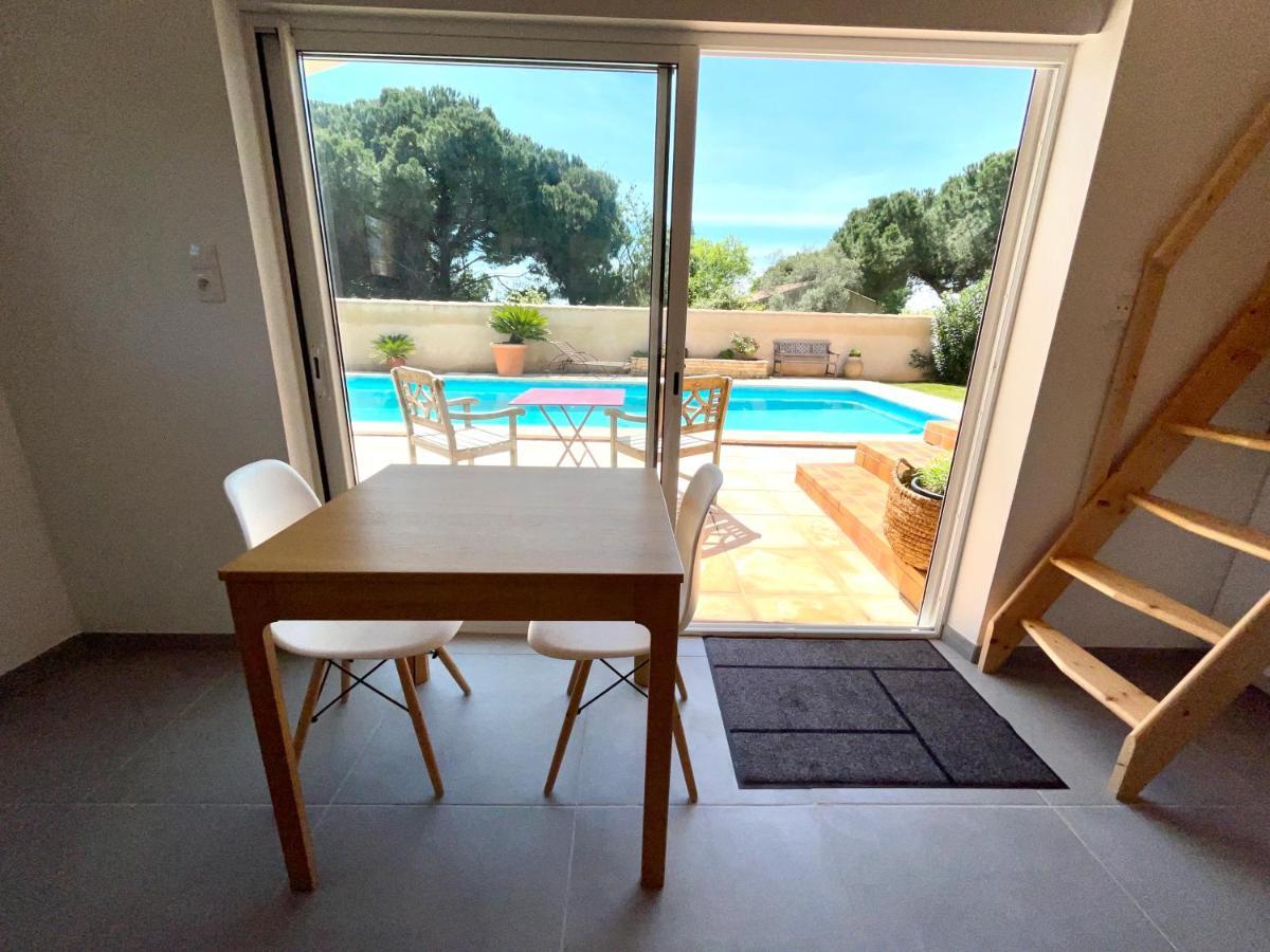 Annexe Des Pins - Studio Gite Avec Piscine & Climatisation Villeneuve-lès-Béziers Esterno foto